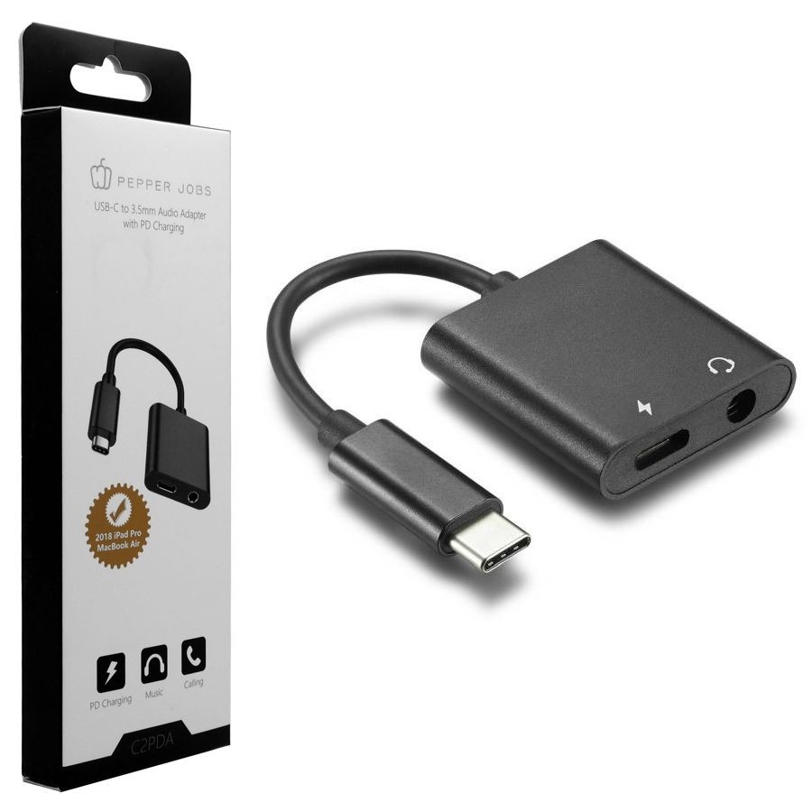 Pepper Jobs | USB-C Audio Adapter + USB-C Power Delivery | DAC