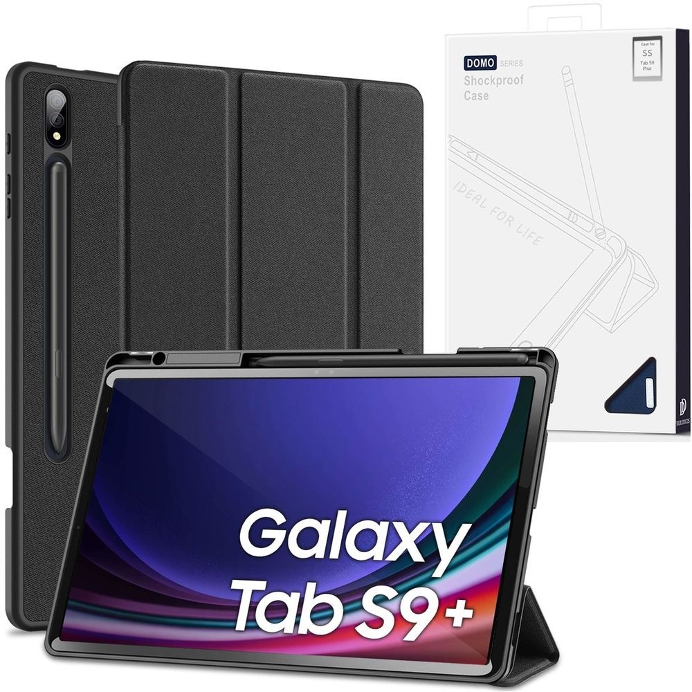 Zamykane Etui Dux Ducis Domo | Black do Samsung Galaxy Tab S9+ Plus 12.4 X810/X816B