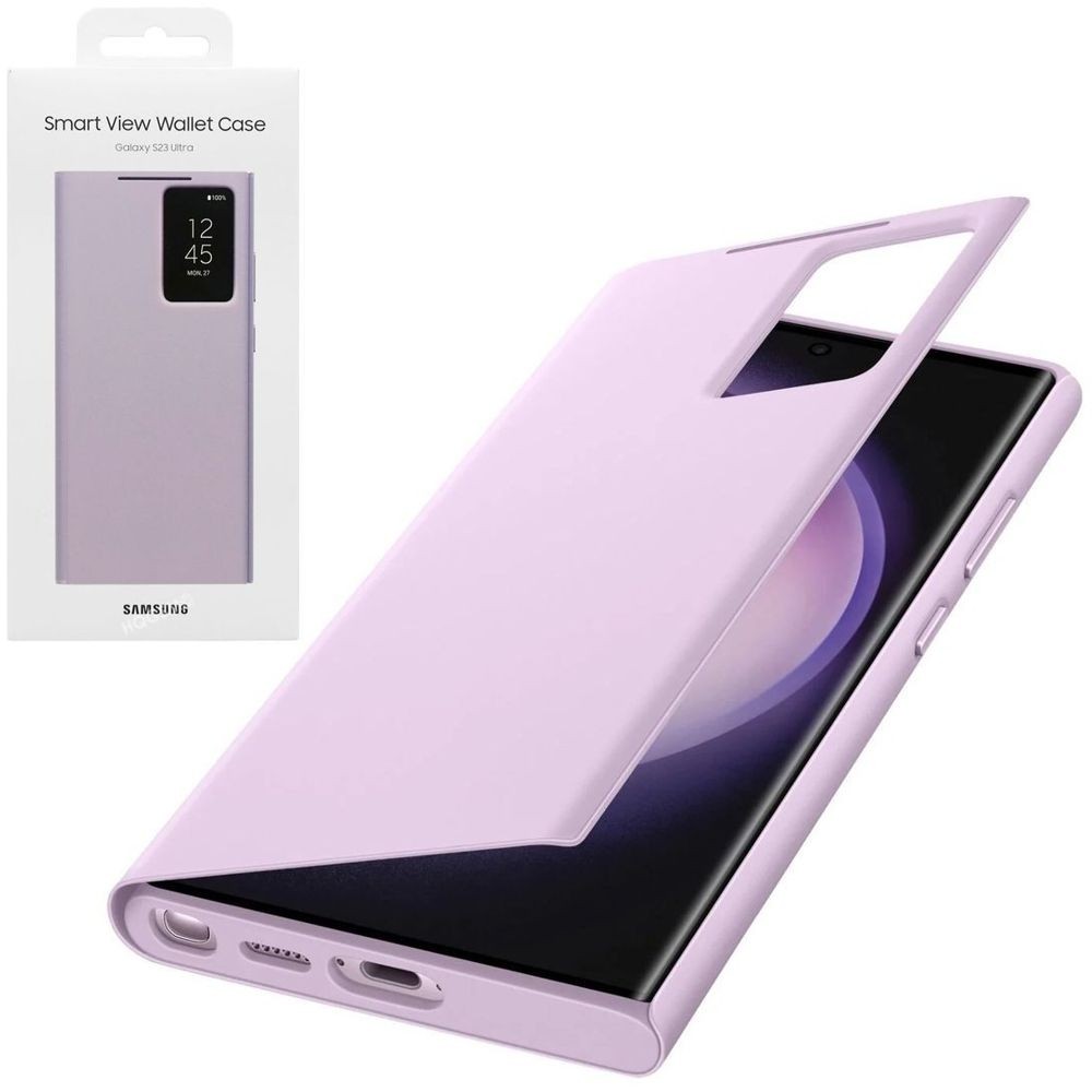 Oryginalne Etui Smart View Wallet Case | Lawendowe do Samsung Galaxy S23 Ultra
