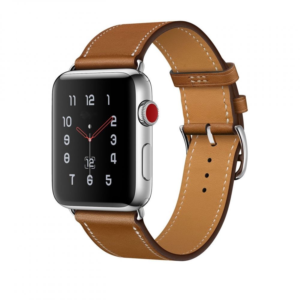 Apple Watch 4/5/6/SE 44mm | Skórzany Pasek Smooth Leather Band | Brązowy