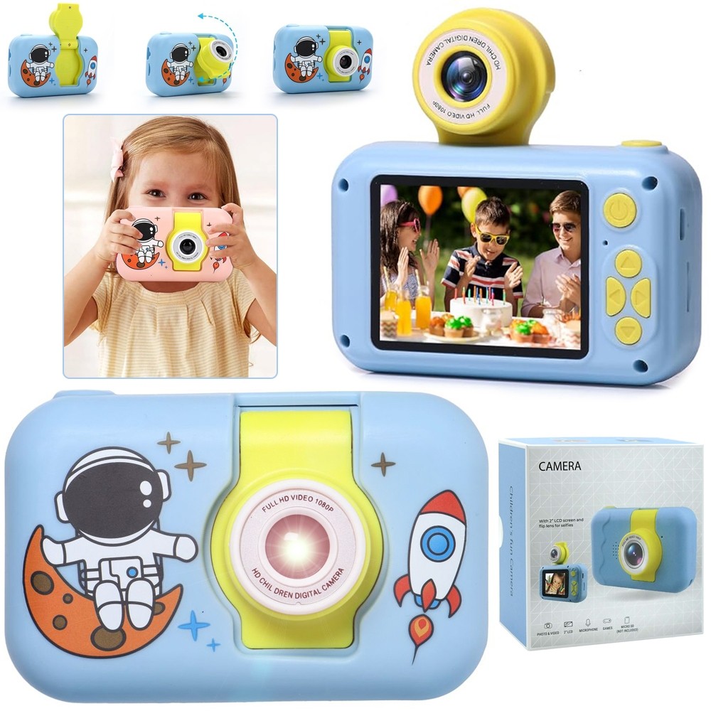 Kids Camera | Aparat Cyfrowy dla Dzieci Fotograficzny 40Mpx | Kamera Gry | Niebieski