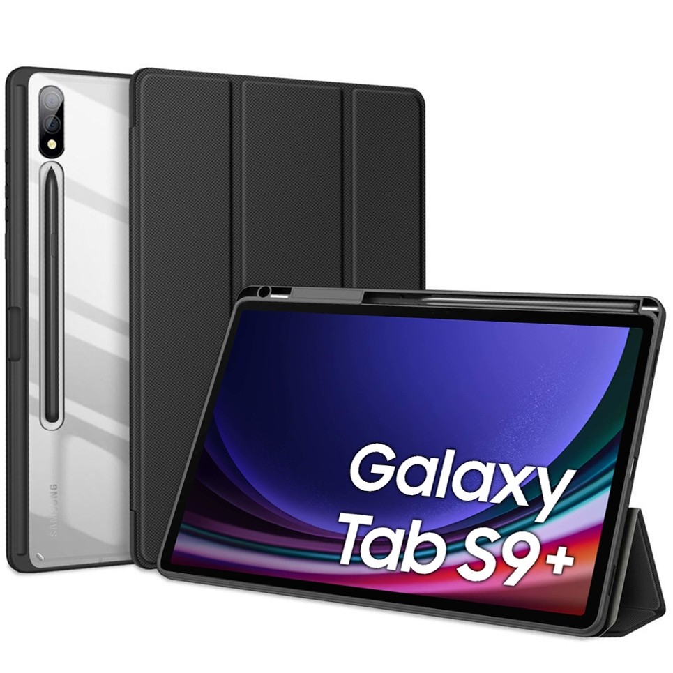 Stojące Etui DUX Crystal Case | Black do Samsung Galaxy Tab S9+ Plus 12.4" X810/X816B