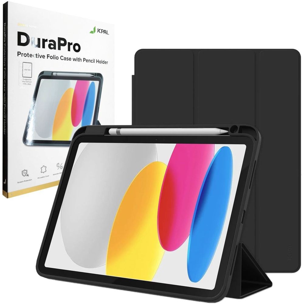 JcPal DuraPro Zamykane Etui | Czarne do Apple iPad 10.9 2022 10th gen
