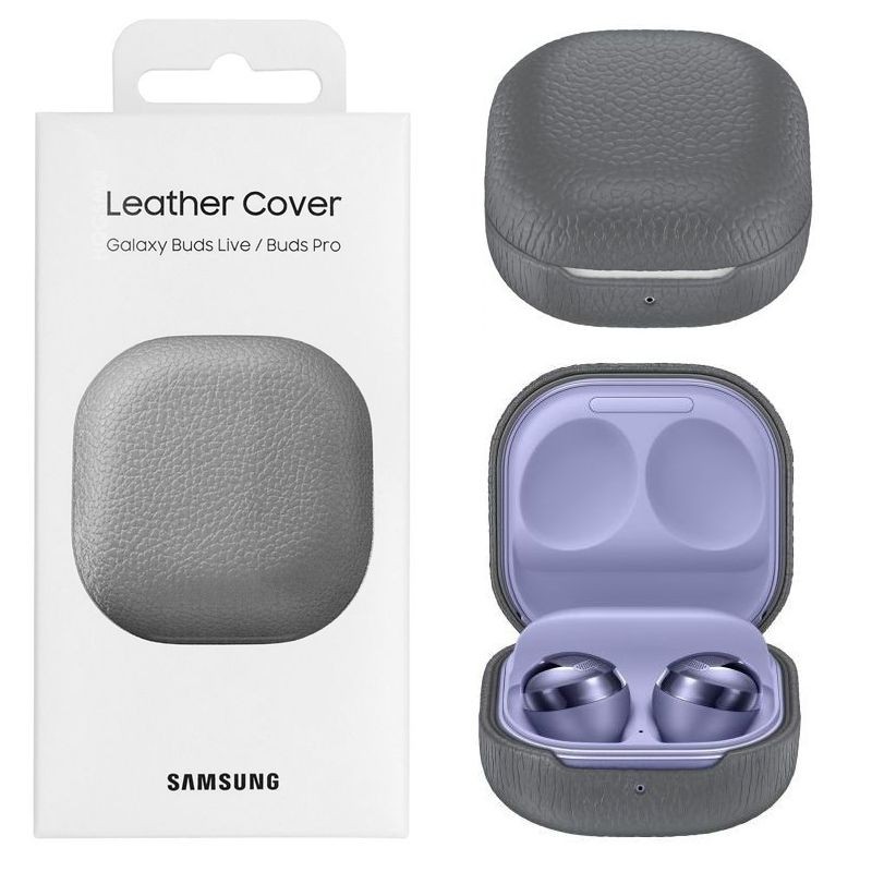 Oryginalne Etui Hard Leather Cover | Gray do Samsung Galaxy Buds FE / 2 Pro / 2 / Pro / Live