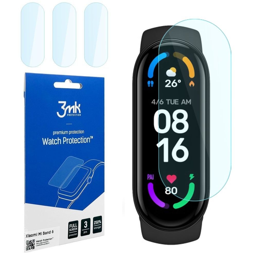 Folia Hybrydowa 3mk Watch Protection | 3 sztuki do Xiaomi Mi Smart Band 6 NFC