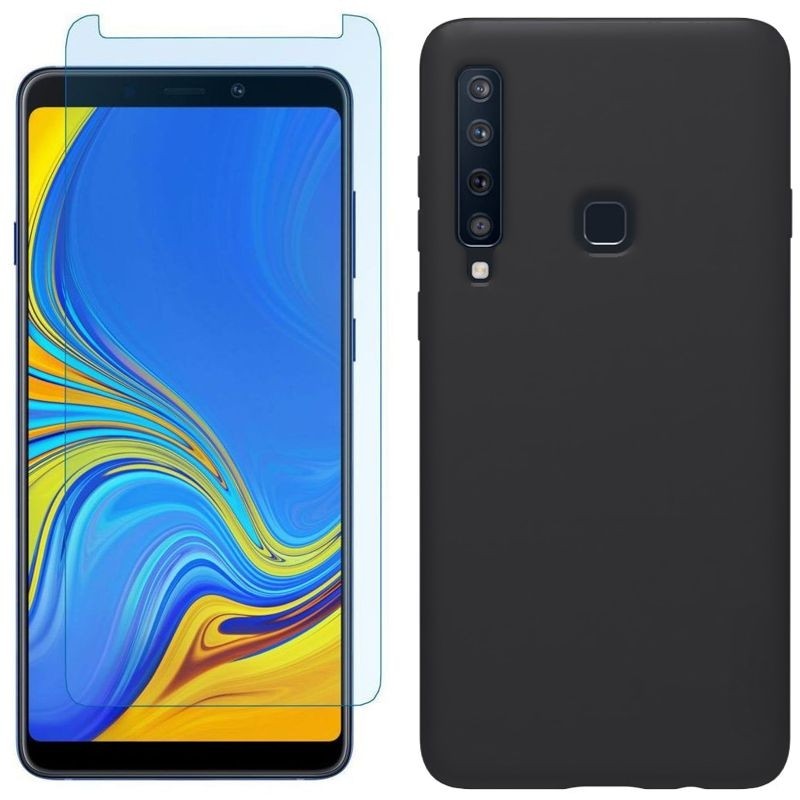Samsung Galaxy A9 2018 | Etui Silicone Case SOFT | Black + SZKŁO