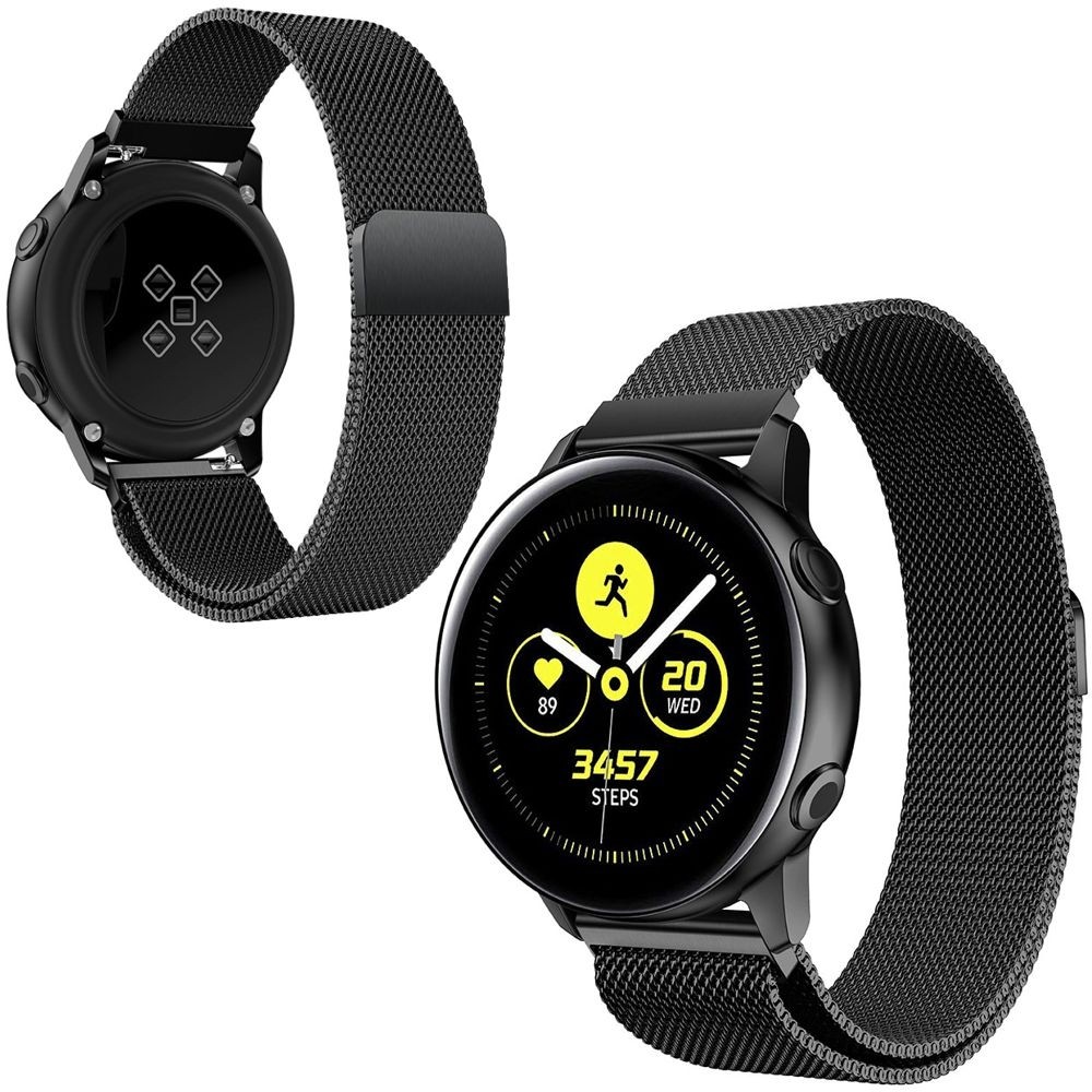 Samsung Galaxy Watch Active2 44mm | Pasek Siatka Milanese Mesh Band | Black
