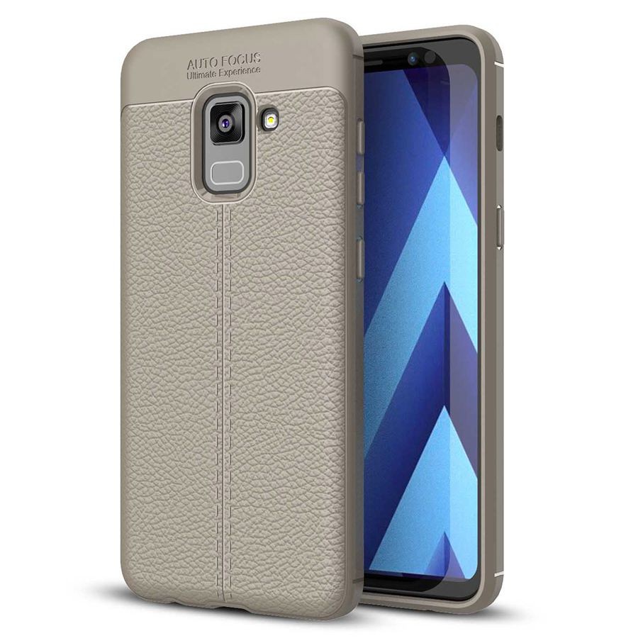 Samsung Galaxy A8 2018 | Etui Leather Soft Case | Gray