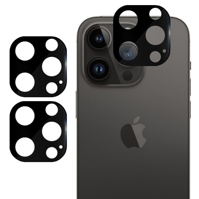 2x Pełne Szkło Hartowane na Aparat | Czarne do Apple iPhone 14 Pro / Pro Max