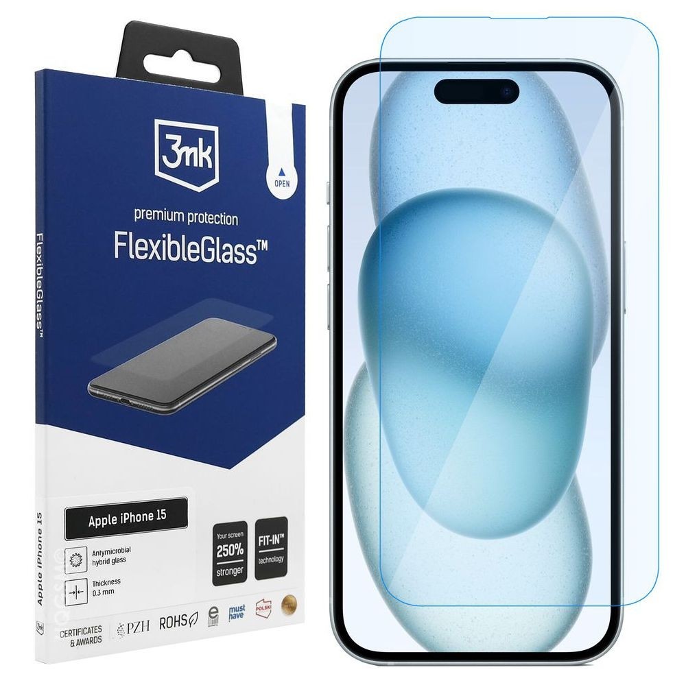 3mk Flexible Glass | Nietłukące Szkło Hybrydowe do Apple iPhone 15 |