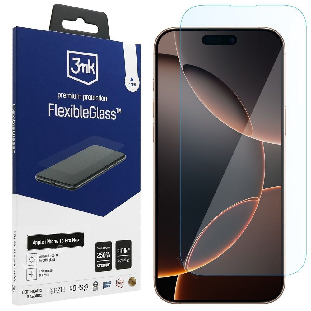 3mk Flexible Glass | Nietłukące Szkło Hybrydowe do Apple iPhone 16 Pro Max