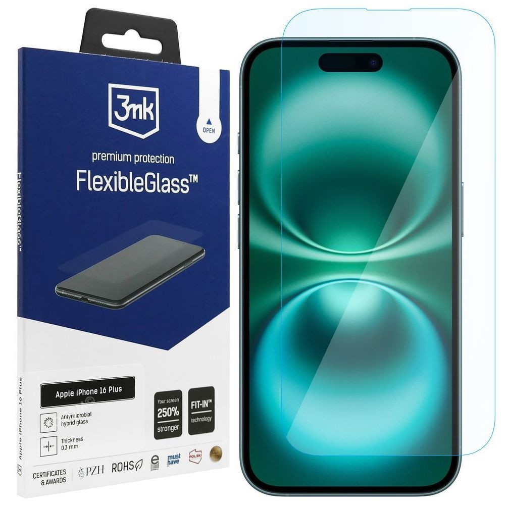 3mk Flexible Glass | Nietłukące Szkło Hybrydowe do Apple iPhone 16 Plus