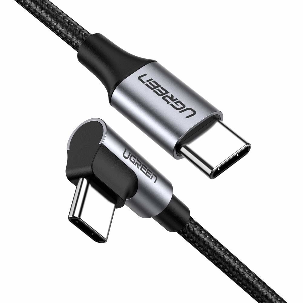 UGREEN | Ultraszybki Kątowy Kabel USB-C | QC 3.0 PD | 100cm | Czarny