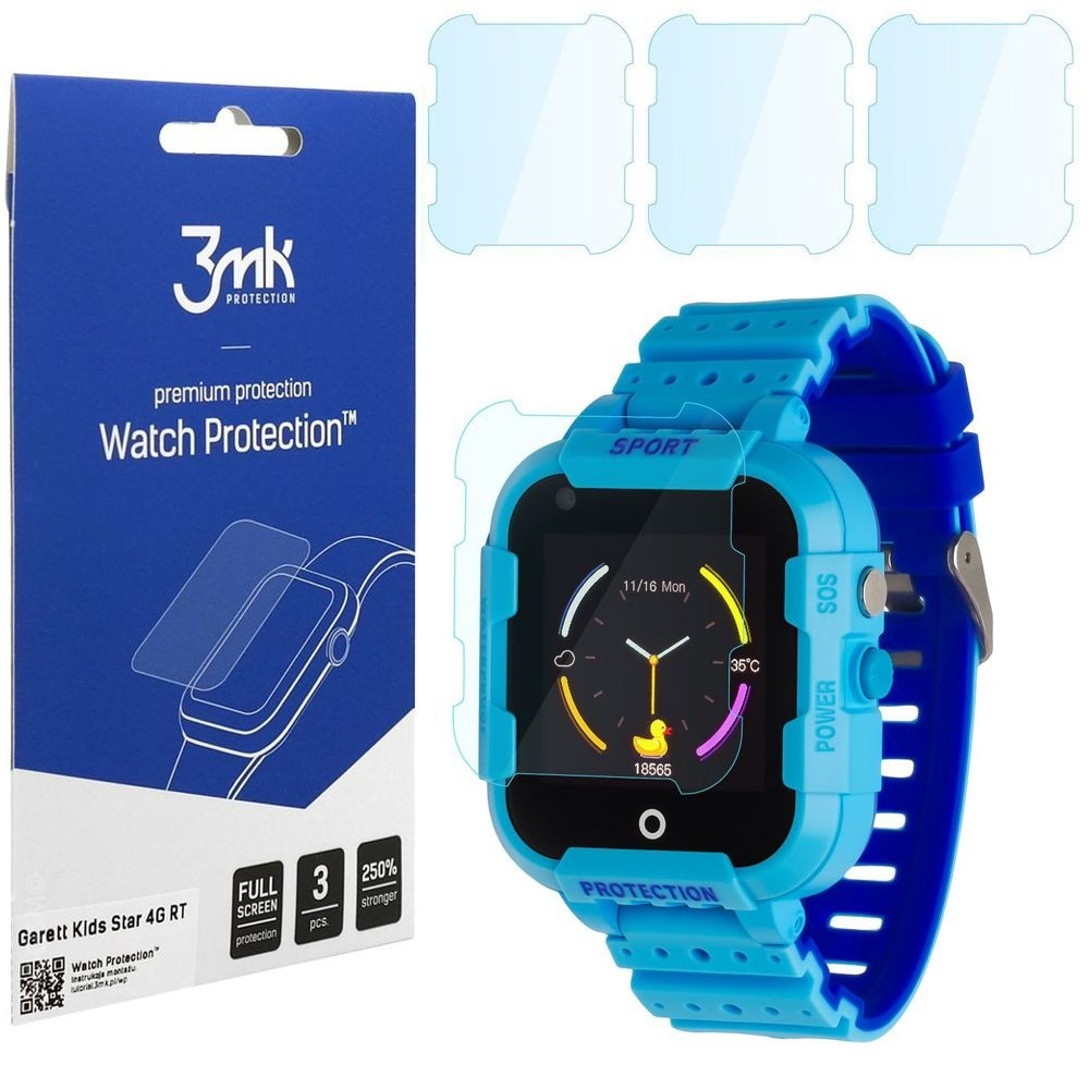Folia Hybrydowa 3mk Watch Protection | 3 sztuki do Garett Kids Star 4G RT