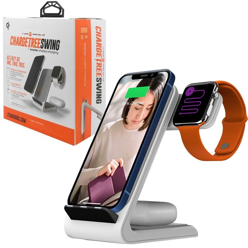 STM ChargeTree Swing | Stacja Qi do Apple iPhone Watch AirPods | Biała