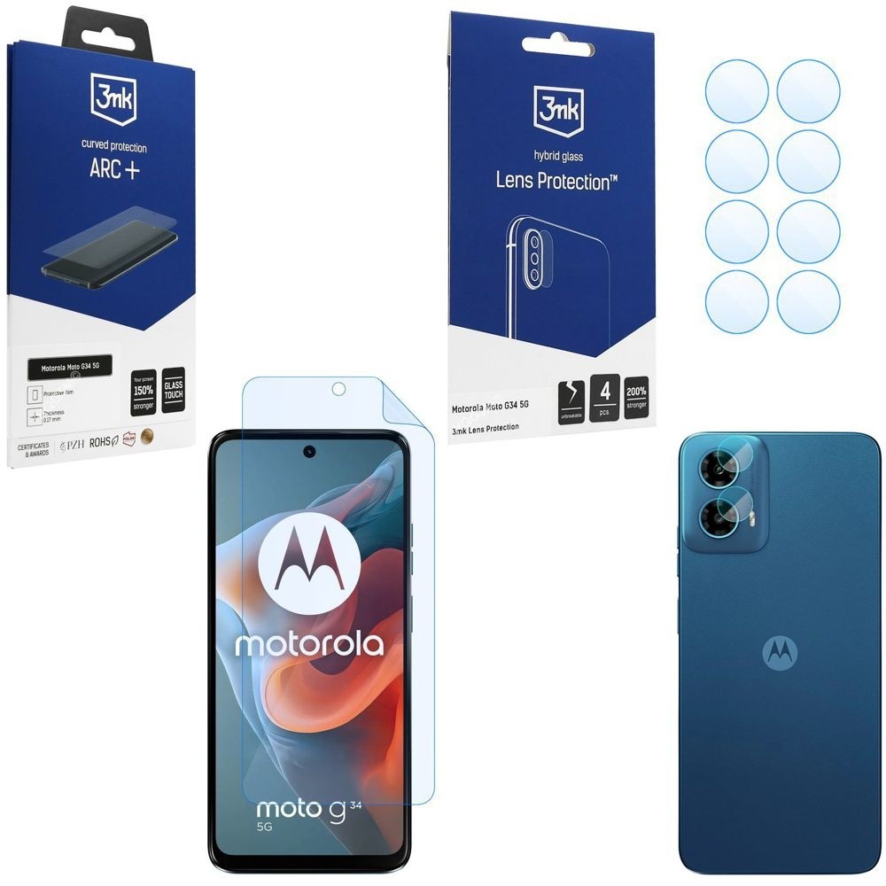 FOLIA 3mk Curved Protection ARC+ 4x APARAT Lens Protection do Motorola Moto G34