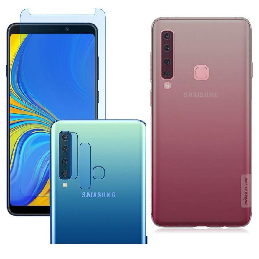 Samsung Galaxy A9 2018 | Etui Nillkin Nature | Gray + SZKŁO + Aparat