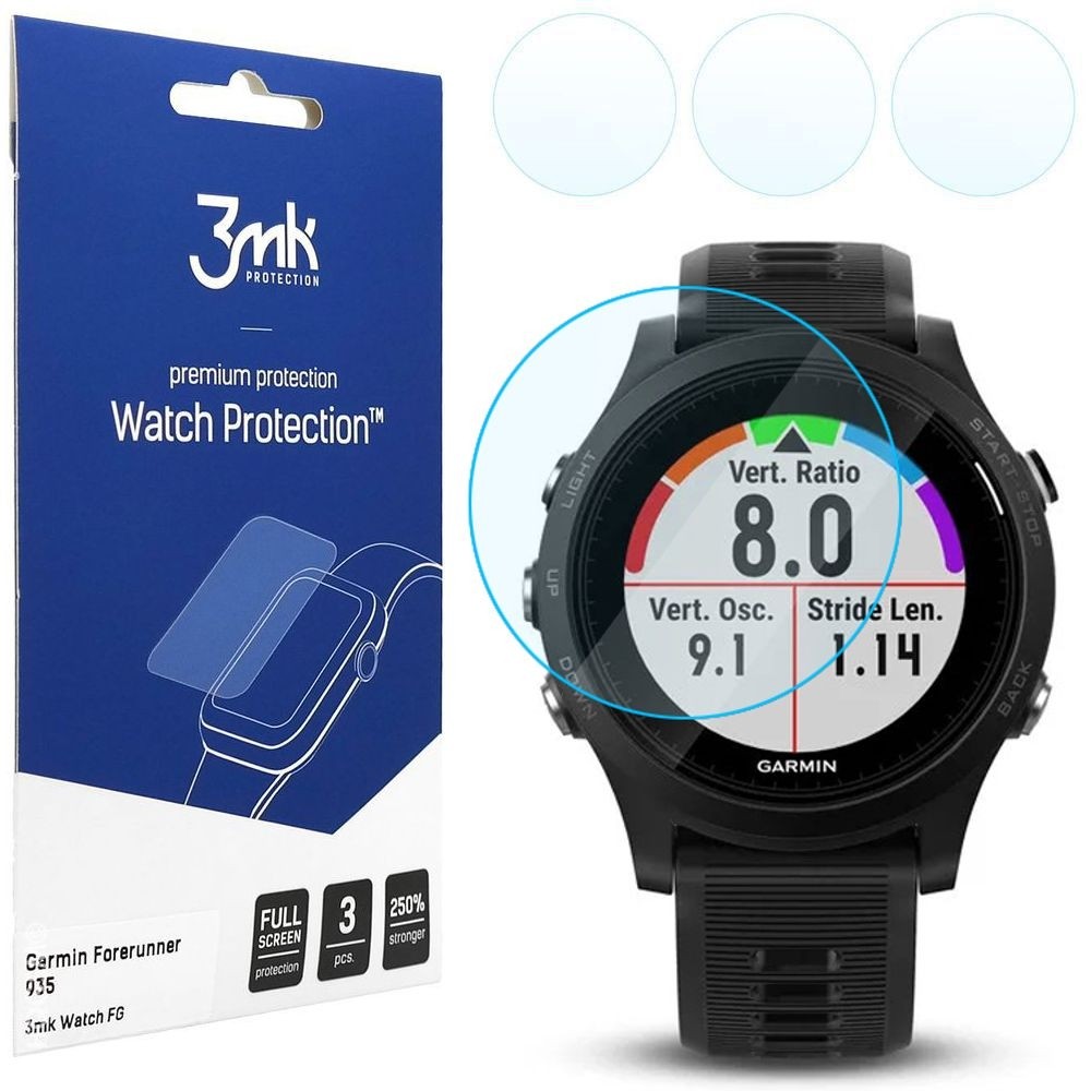 3x Szkło Hybrydowe 3mk Watch Protection do Garmin Forerunner 935