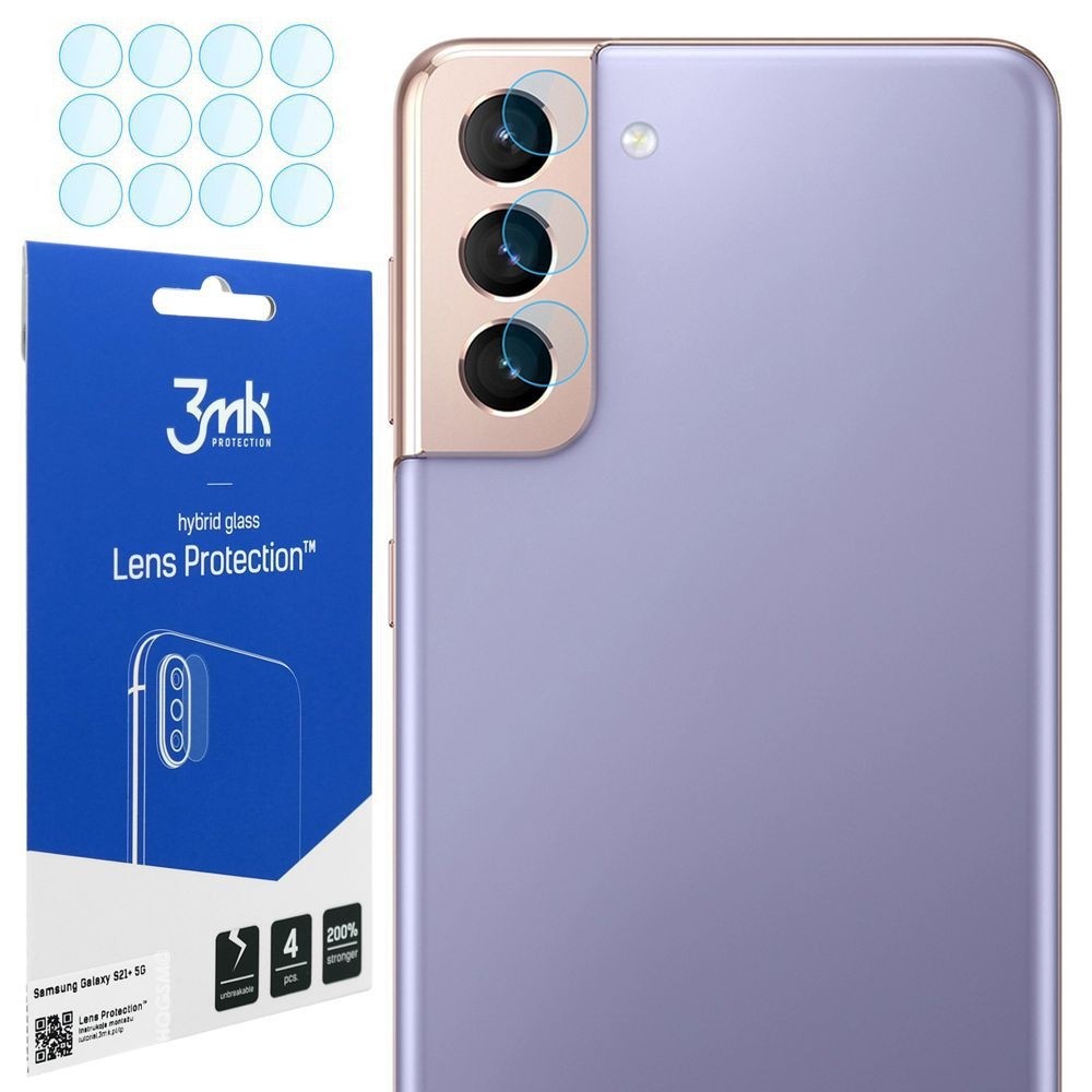 3mk Lens Protection | Szkło Ochronne na Obiektyw Aparat | 12szt do Samsung Galaxy S21+ Plus 5G