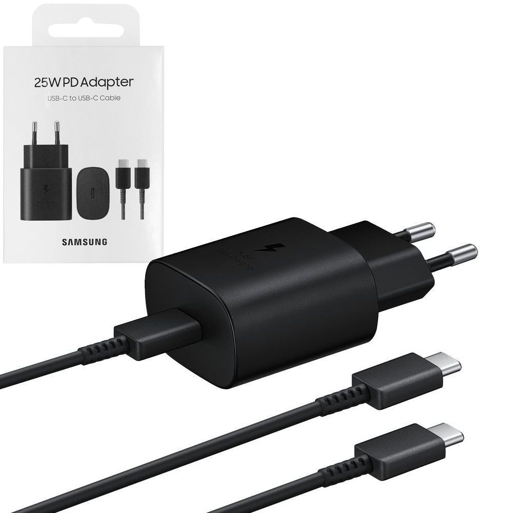Samsung | Oryginalna Ładowarka Super Fast Charge USB-C | PD 25W | Czarna + Kabel USB-C