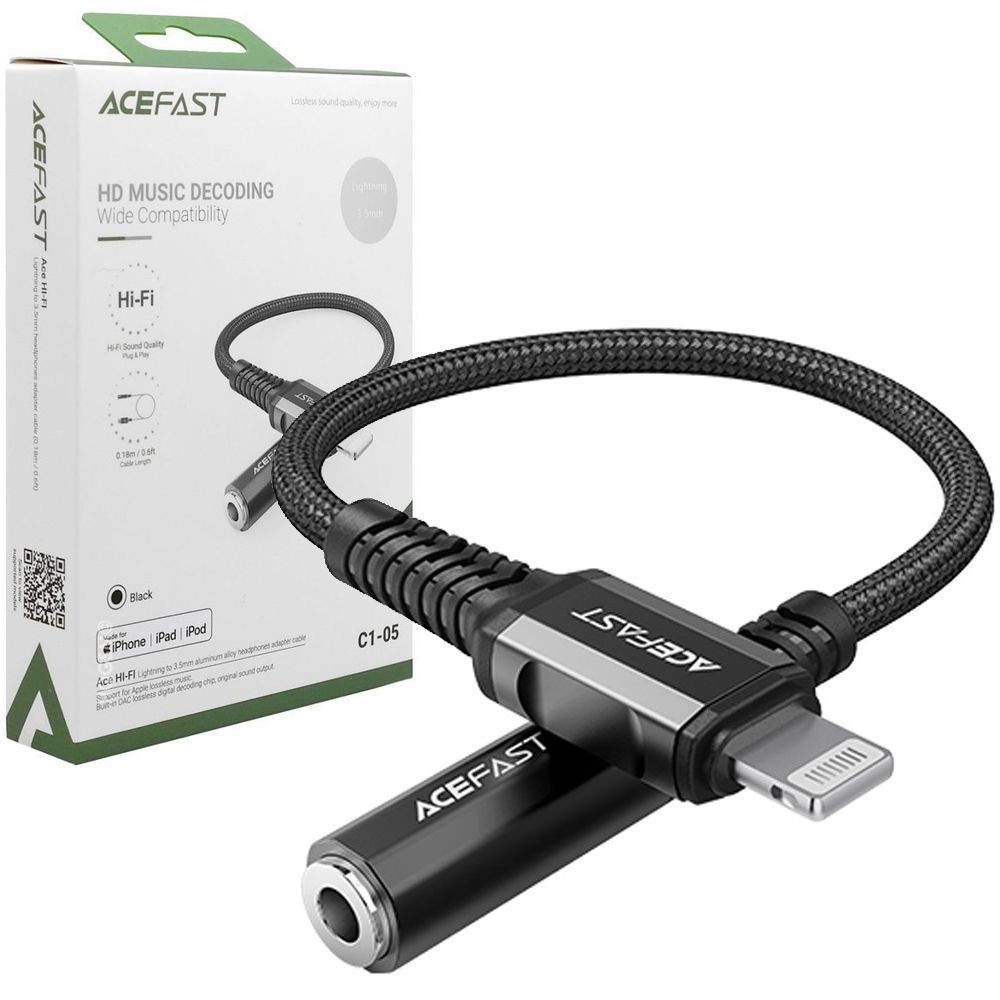 AceFast | Lightning Audio Adapter | mini Jack 3.5mm | MFI