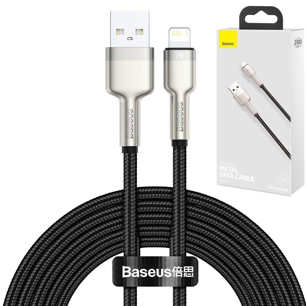 Baseus Metal | Wytrzymały Nylonowy Kabel USB Apple Lightning | 200cm