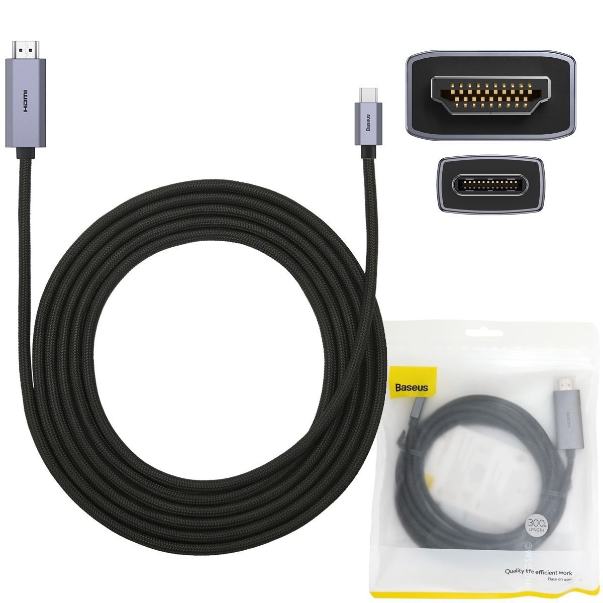 Baseus | Kabel USB-C na HDMI 2.0 4K 60Hz | 300cm