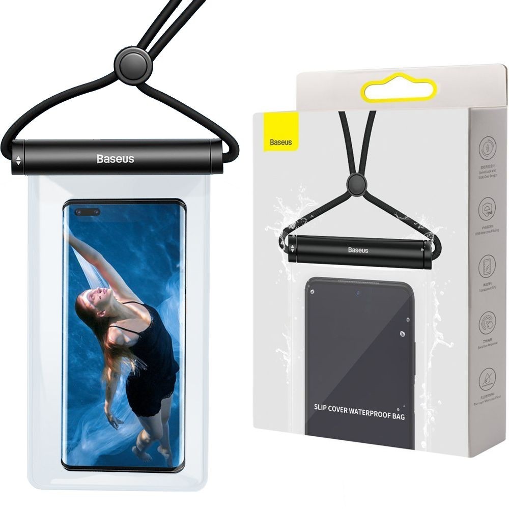 Baseus Slip Cover Waterproof | Wodoszczelne Wodoodporne Etui IPX8 | Czarne