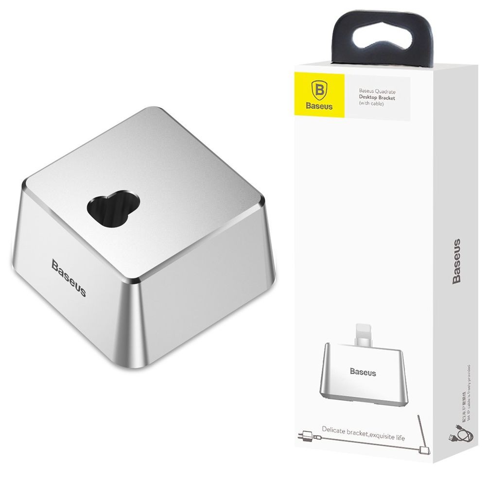 Baseus Quadrate | Aluminiowa Stacja Dokująca Apple Lightning | Srebrna