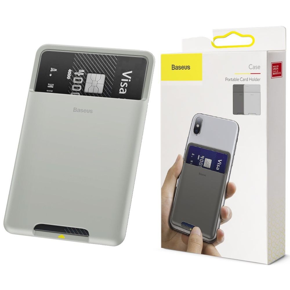 Baseus Portable Card Holder | Samoprzylepne Etui Portfel na Karty | Szare