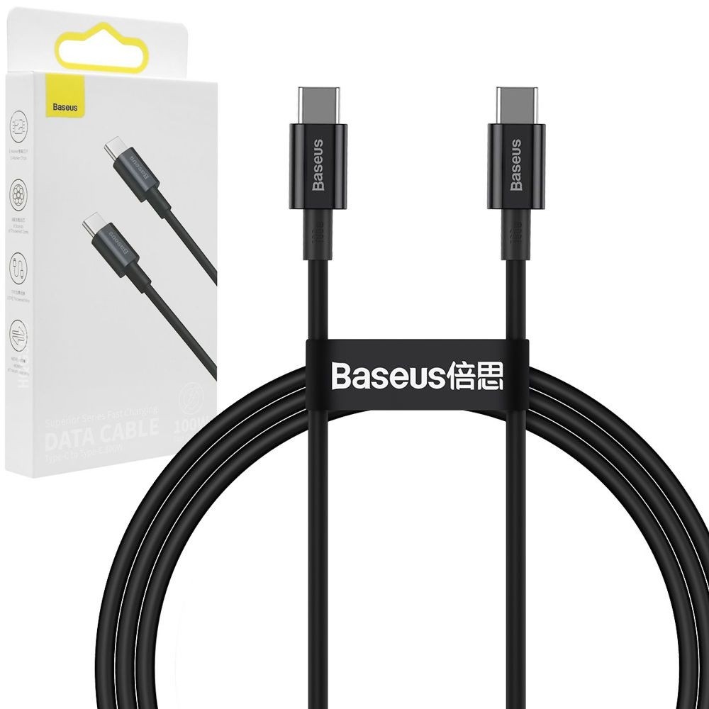 Baseus | Szybki Kabel USB-C 100W | Czarny | 100cm