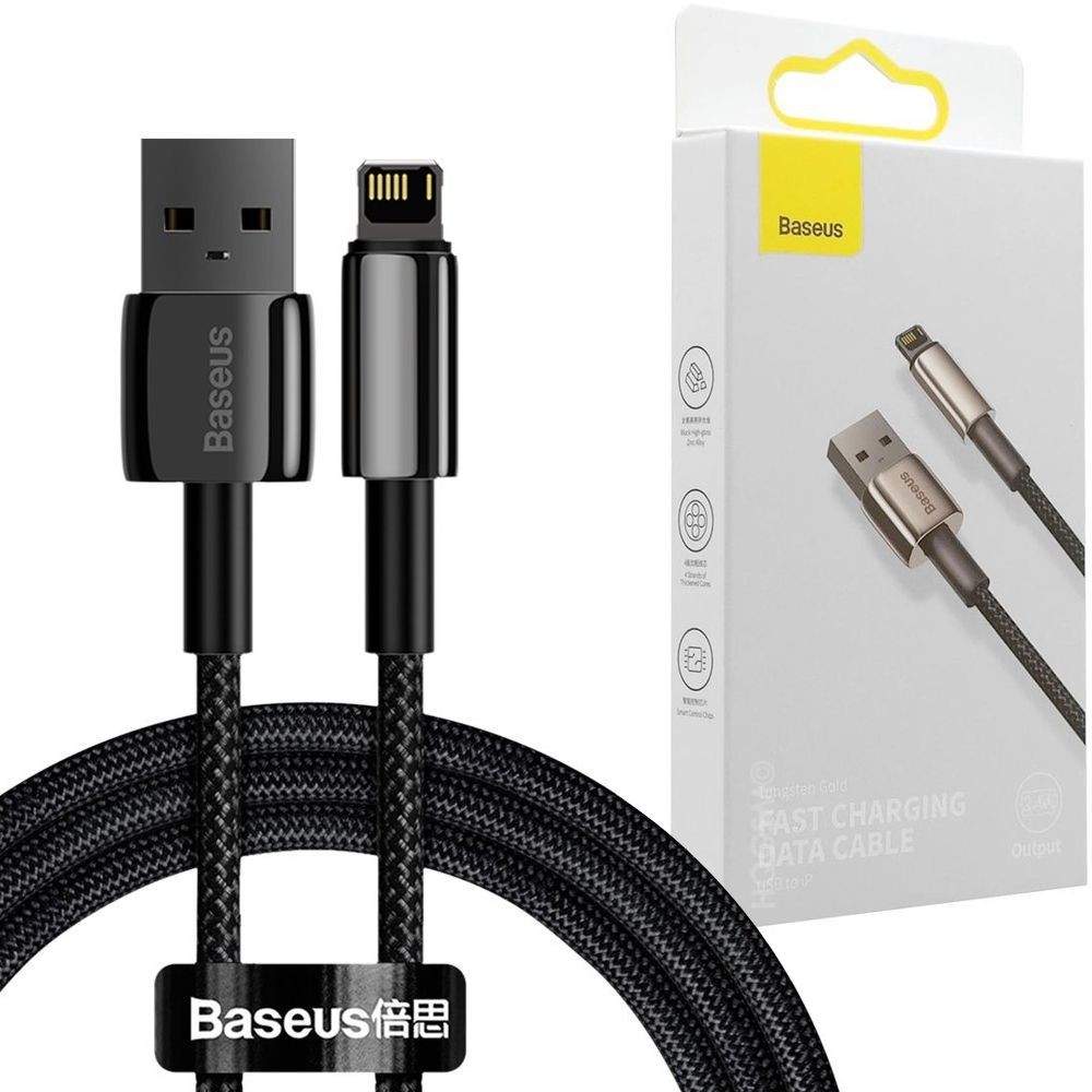 Baseus Tungsten | Kabel USB Apple Lightning 2.4A | Black