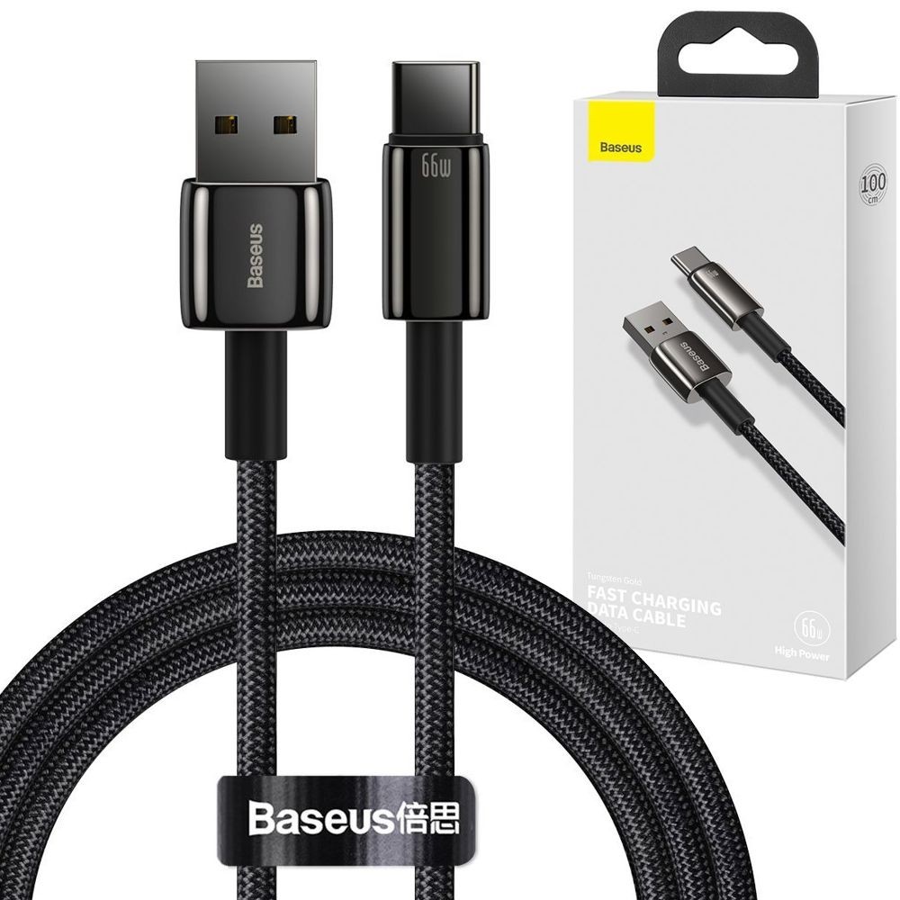 Baseus Tungsten | Szybki Kabel USB-C SuperCharge 66W 11V/6A | 100cm