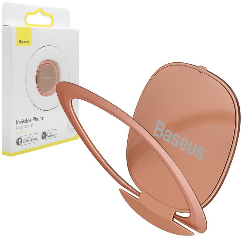 Baseus Invisible | Samoprzylepny Uchwyt Ring Podstawka do Telefonu | Różowa