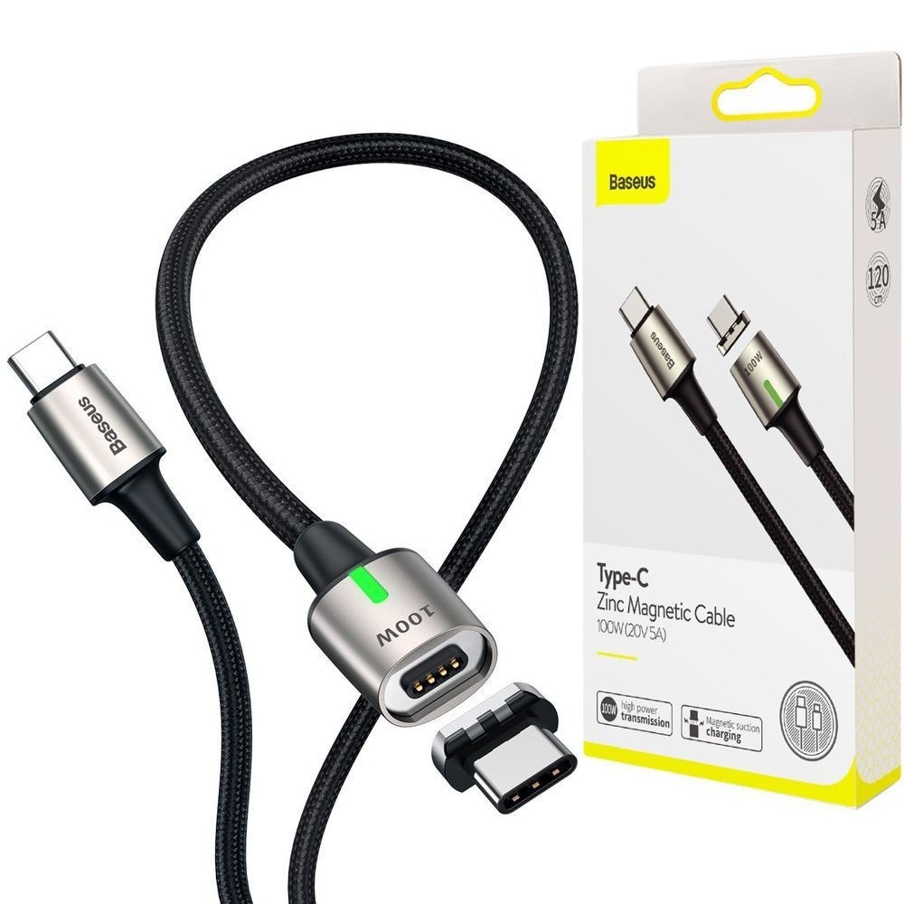 Baseus Zinc | Kabel Magnetyczny USB-C 120cm | 20V 5A 100W