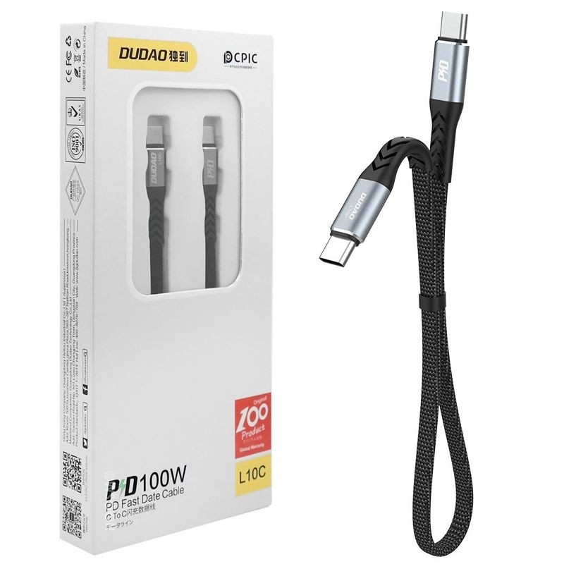 Dudao | Krótki Szybki Kabel USB-C PD 100W | 23cm