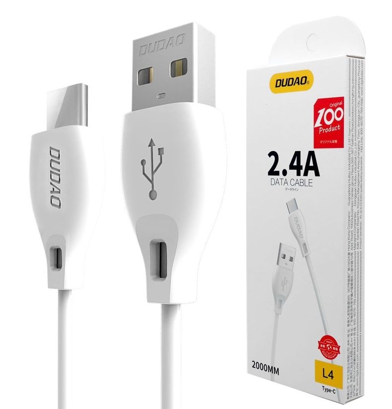 Dudao | Kabel USB-C typ C 2.4A | 200cm | Biały