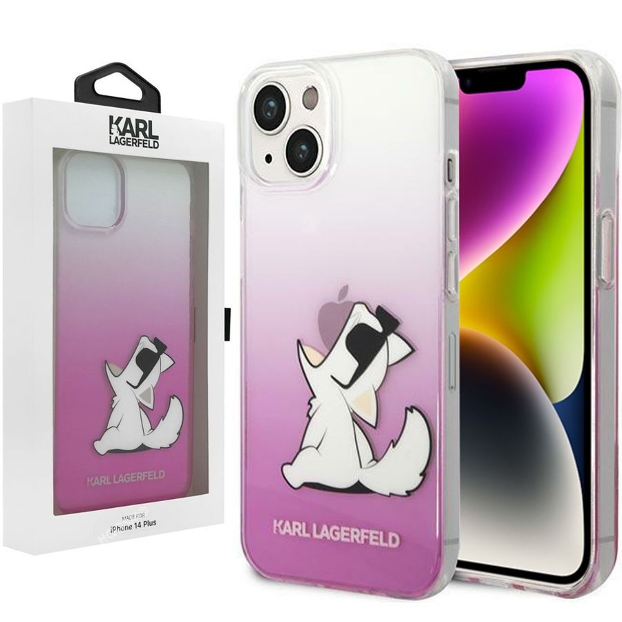 Etui Karl Lagerfeld HardCase | Choupette Fun | Clear Pink do Apple iPhone 14 Plus
