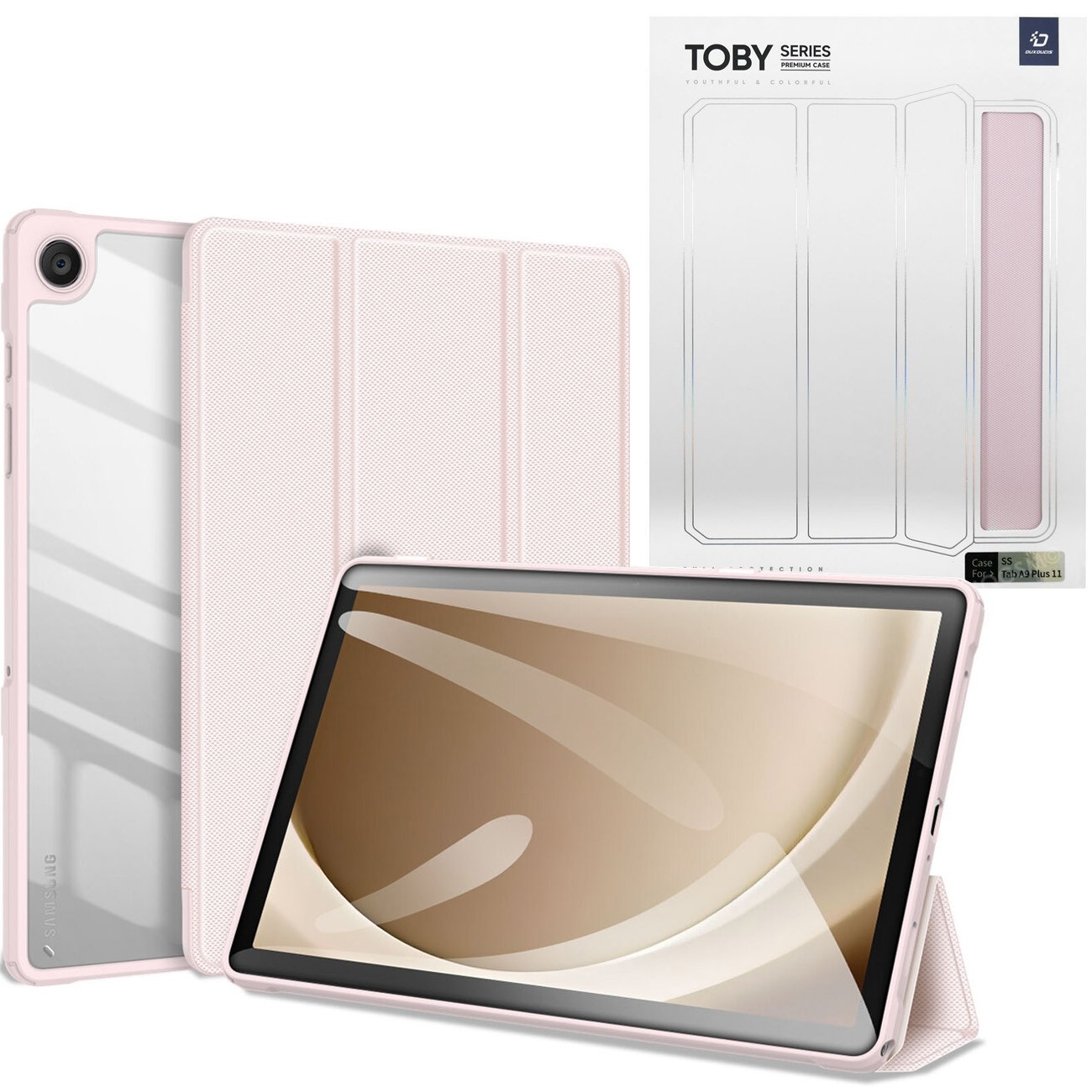 Stojące Etui DUX Ducis Crystal Case | Pink do Samsung Galaxy Tab A9+ Plus X210/X216