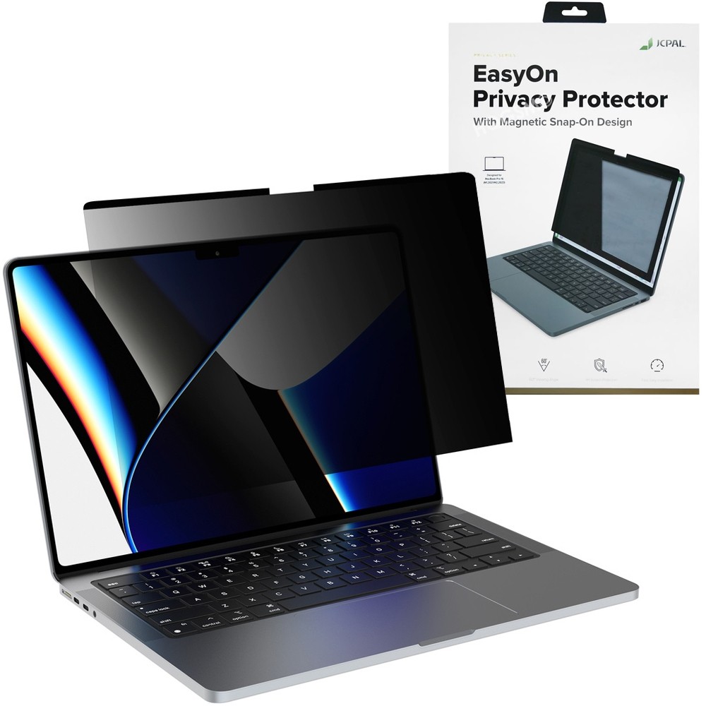 JCPAL EasyOn Privacy | Magnetyczna Prywatyzująca Folia Ochronna do Apple MacBook Pro 16" (M1,2021/M2,2023)