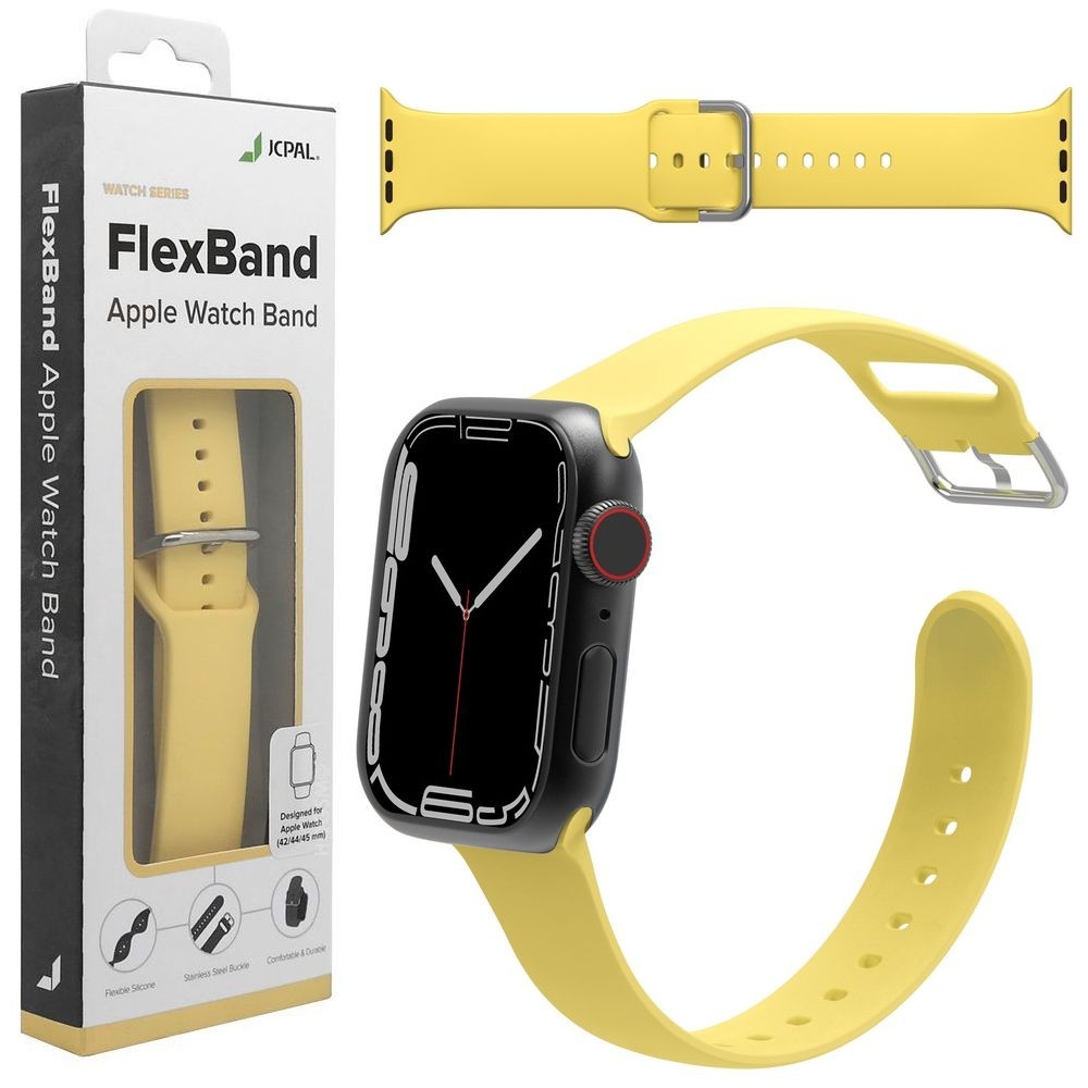 JCPAL FlexBand | Silikonowy Pasek | Yellow do Apple Watch 7 45mm