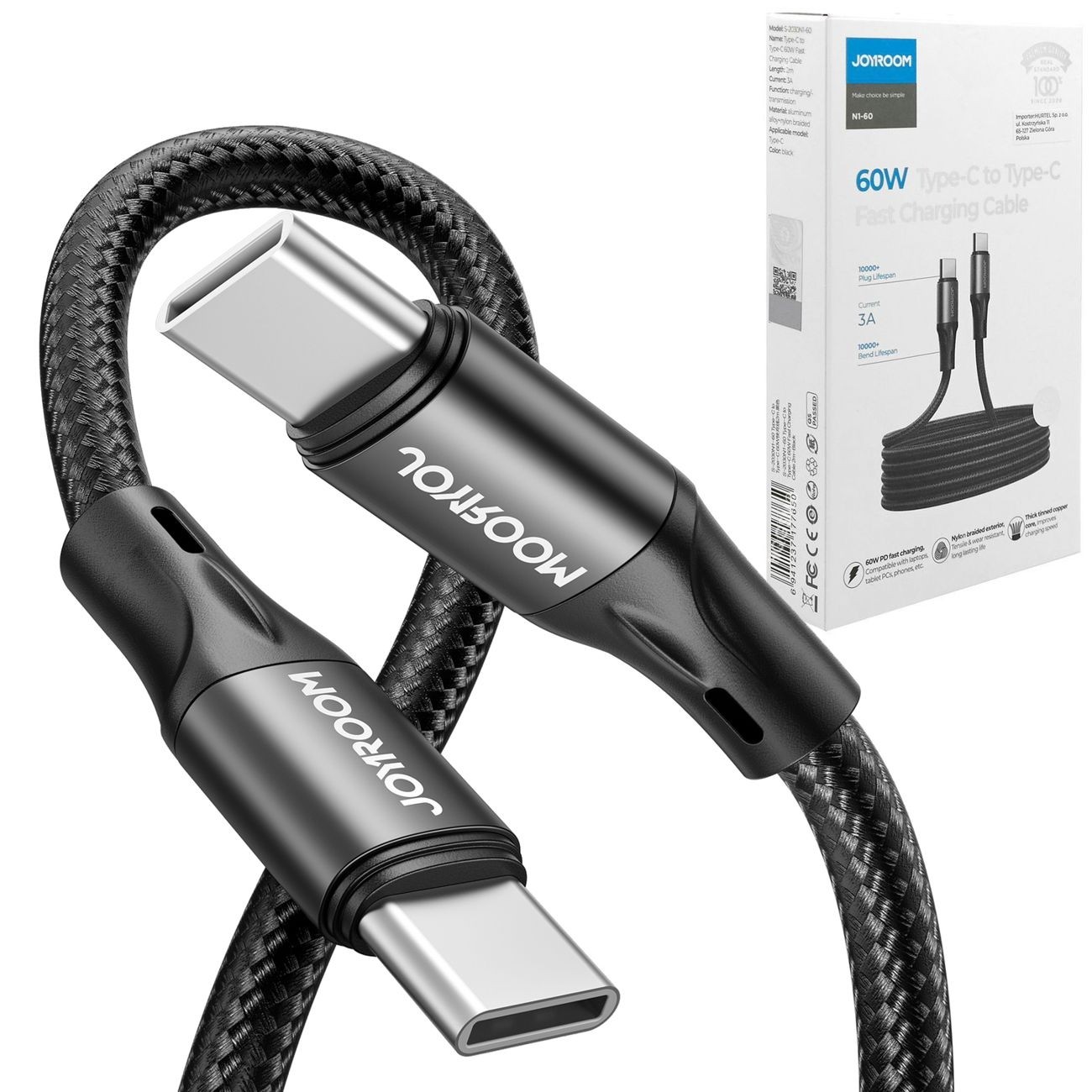 JoyRoom | Szybki Kabel USB-C | Power Delivery 60W | 200cm