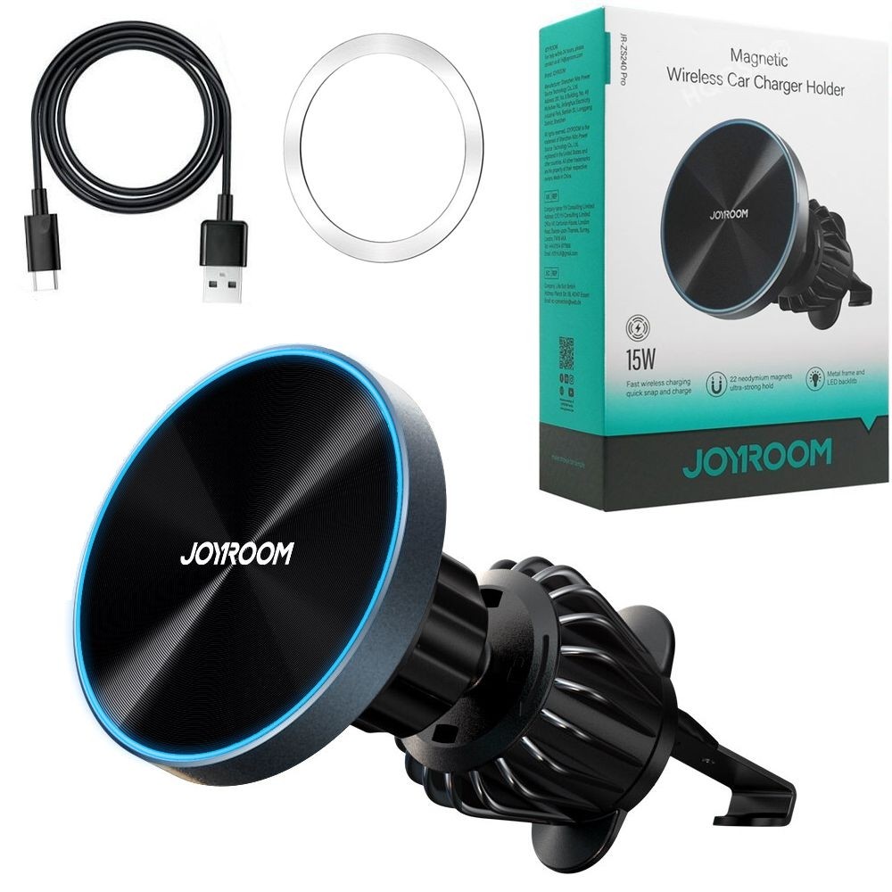 JoyRoom | Zaciągany Magnetyczny Uchwyt Ładujący MagSafe 15W LED | do Kratki