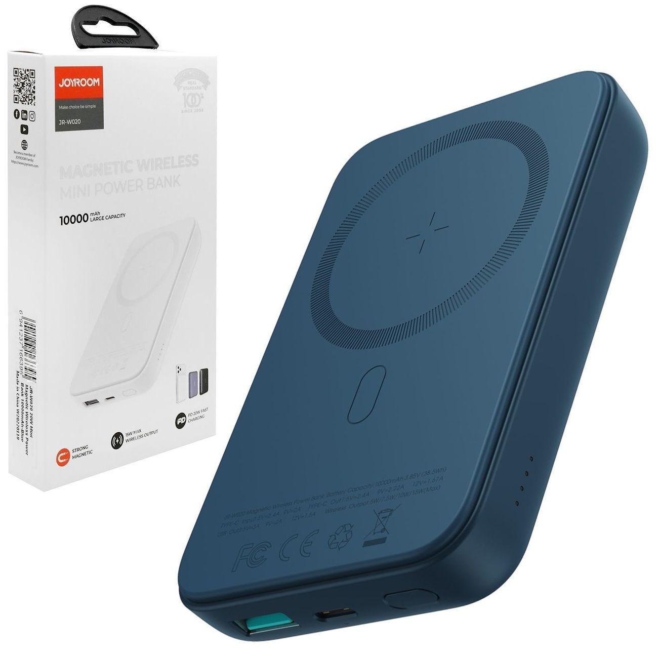 Joyroom | Magnetic Wireless Battery Pack | PowerBank MagSafe USB-C | 10000mAh | Niebieski
