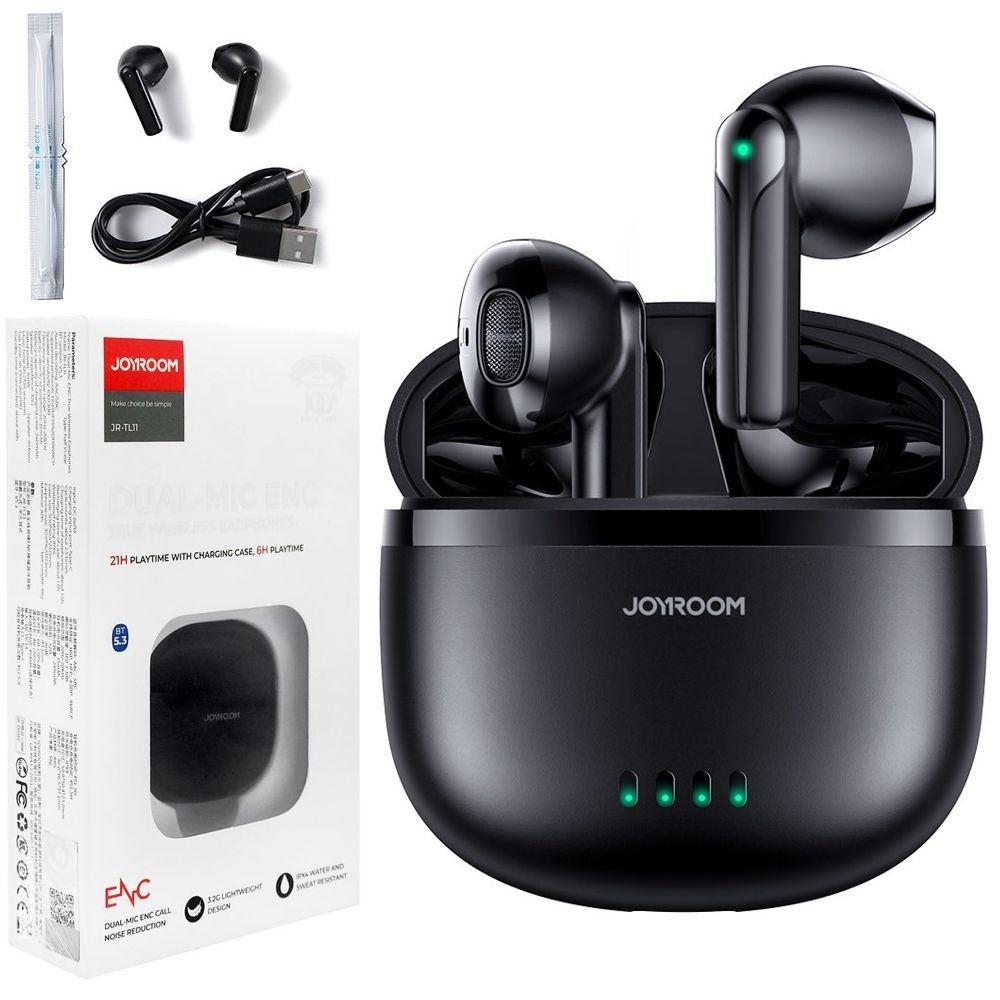 JoyRoom | Słuchawki Bluetooth 5.3 + Etui Ładujące Powerbank | IPX4 | Czarne