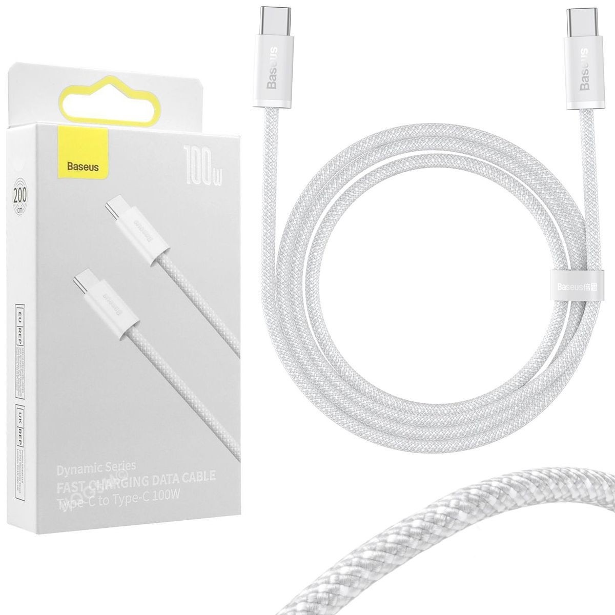 Baseus | Szybki Kabel USB-C PD QC 4.0 | 100W | Biały | 200cm
