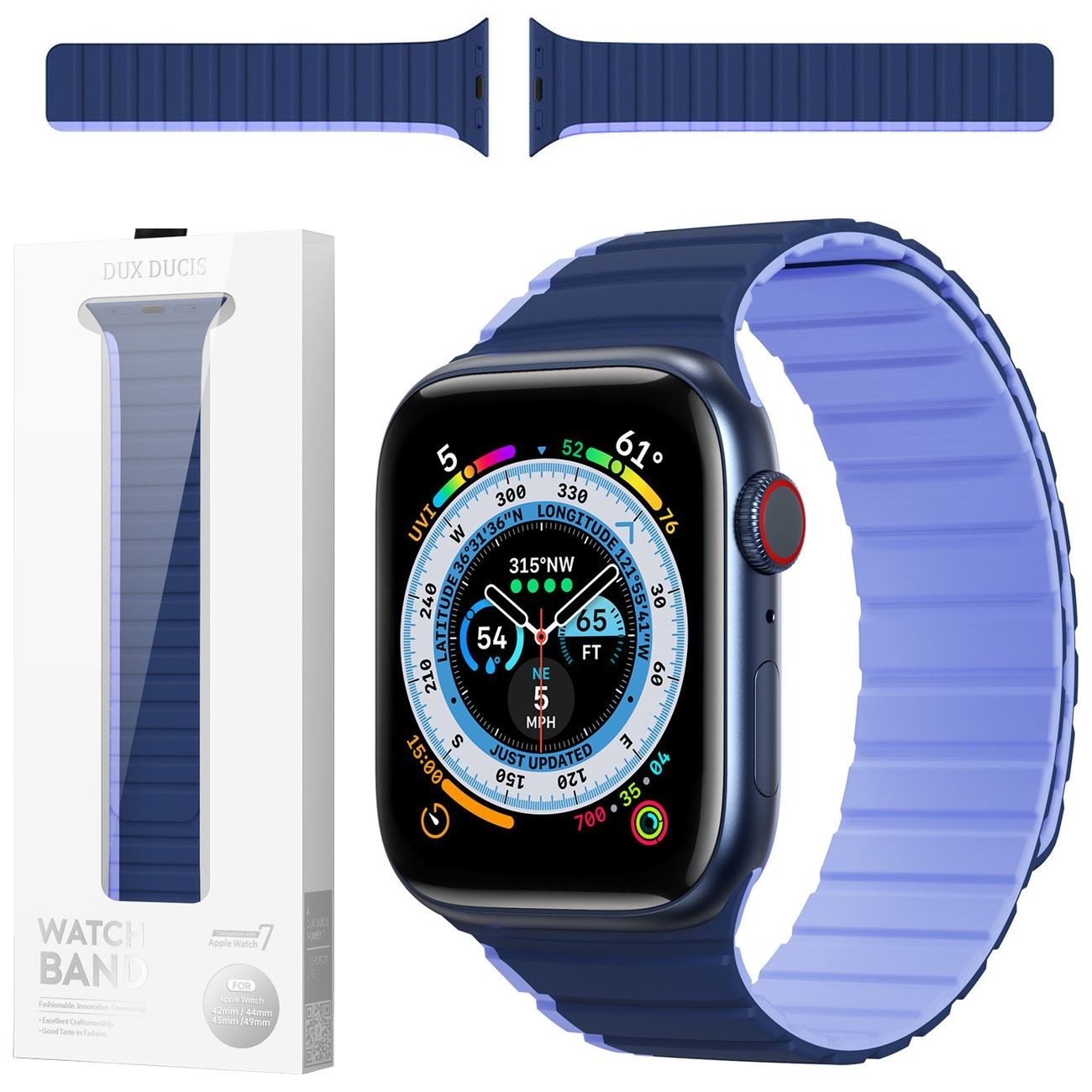 Dux Ducis | Magnetyczny Pasek Silikonowy | Blue do Apple Watch Ultra 1/2