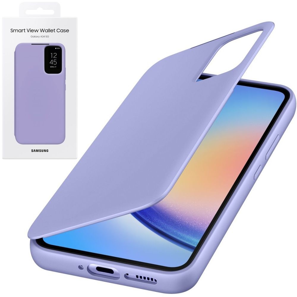 Oryginalne Etui Smart View Wallet Case | Fioletowe do Samsung Galaxy A34 5G