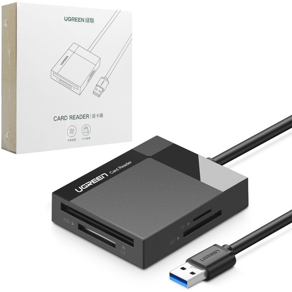Ugreen | Czytnik Kart Pamięci SD microSD CF MS | USB 3.0