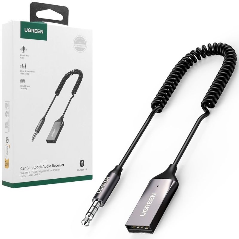 Ugreen | Mini Odbiornik Bluetooth 5.3 USB AUX Audio Jack 3.5mm | Czarny